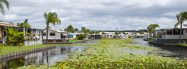 Lake and village